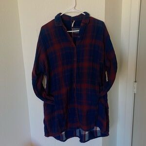 ✨✨Free people tunic plaid flannel dress✨✨